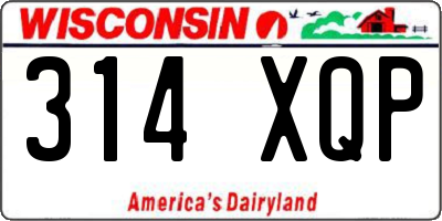 WI license plate 314XQP