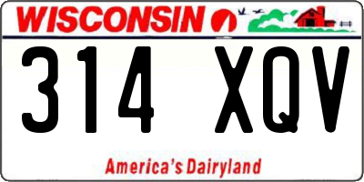 WI license plate 314XQV