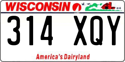 WI license plate 314XQY