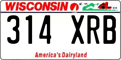 WI license plate 314XRB