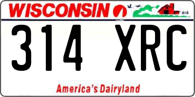 WI license plate 314XRC
