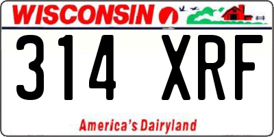 WI license plate 314XRF
