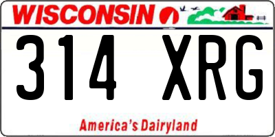 WI license plate 314XRG