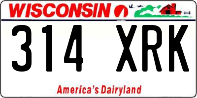 WI license plate 314XRK