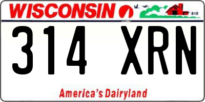WI license plate 314XRN
