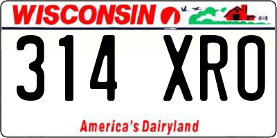WI license plate 314XRO