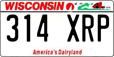 WI license plate 314XRP