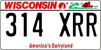 WI license plate 314XRR