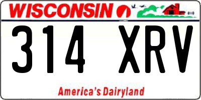 WI license plate 314XRV