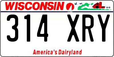 WI license plate 314XRY