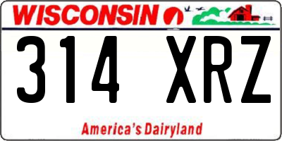 WI license plate 314XRZ