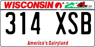 WI license plate 314XSB