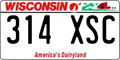 WI license plate 314XSC