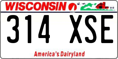 WI license plate 314XSE