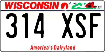 WI license plate 314XSF