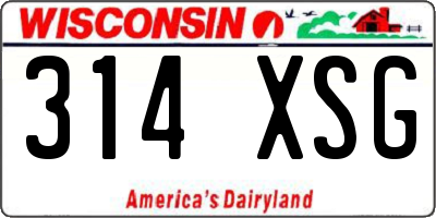 WI license plate 314XSG