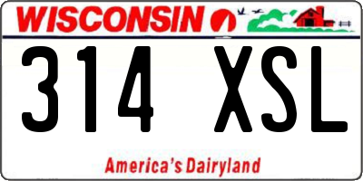 WI license plate 314XSL