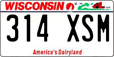WI license plate 314XSM
