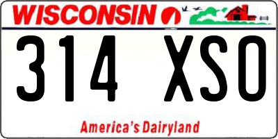 WI license plate 314XSO