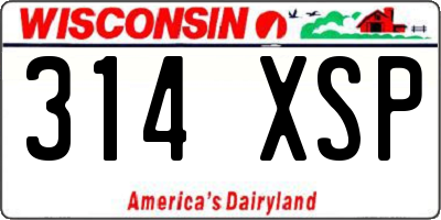 WI license plate 314XSP