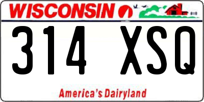 WI license plate 314XSQ