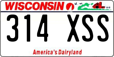 WI license plate 314XSS