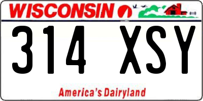 WI license plate 314XSY