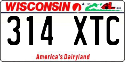 WI license plate 314XTC