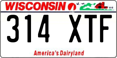 WI license plate 314XTF