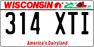 WI license plate 314XTI