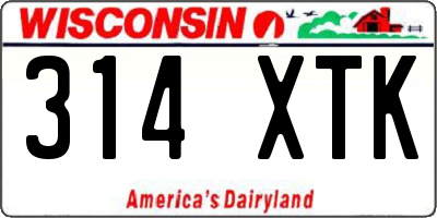 WI license plate 314XTK