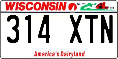 WI license plate 314XTN
