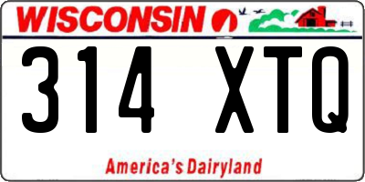 WI license plate 314XTQ