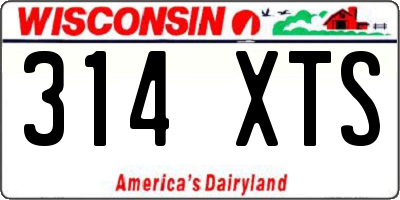 WI license plate 314XTS