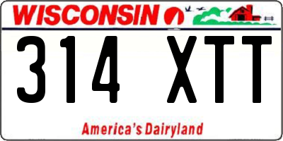 WI license plate 314XTT