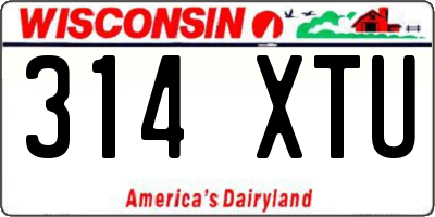 WI license plate 314XTU