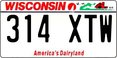 WI license plate 314XTW