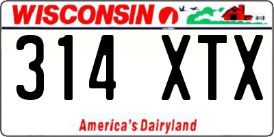 WI license plate 314XTX