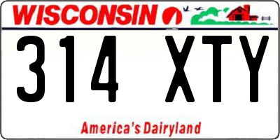 WI license plate 314XTY