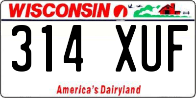 WI license plate 314XUF