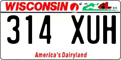 WI license plate 314XUH