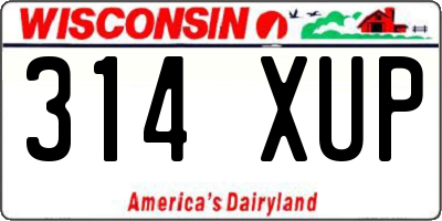 WI license plate 314XUP