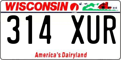 WI license plate 314XUR