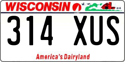 WI license plate 314XUS