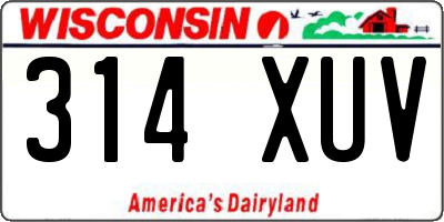 WI license plate 314XUV