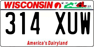 WI license plate 314XUW