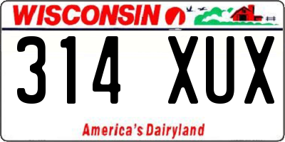 WI license plate 314XUX