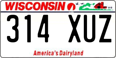 WI license plate 314XUZ