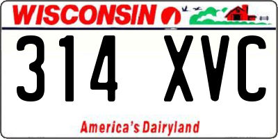 WI license plate 314XVC