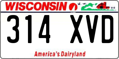WI license plate 314XVD